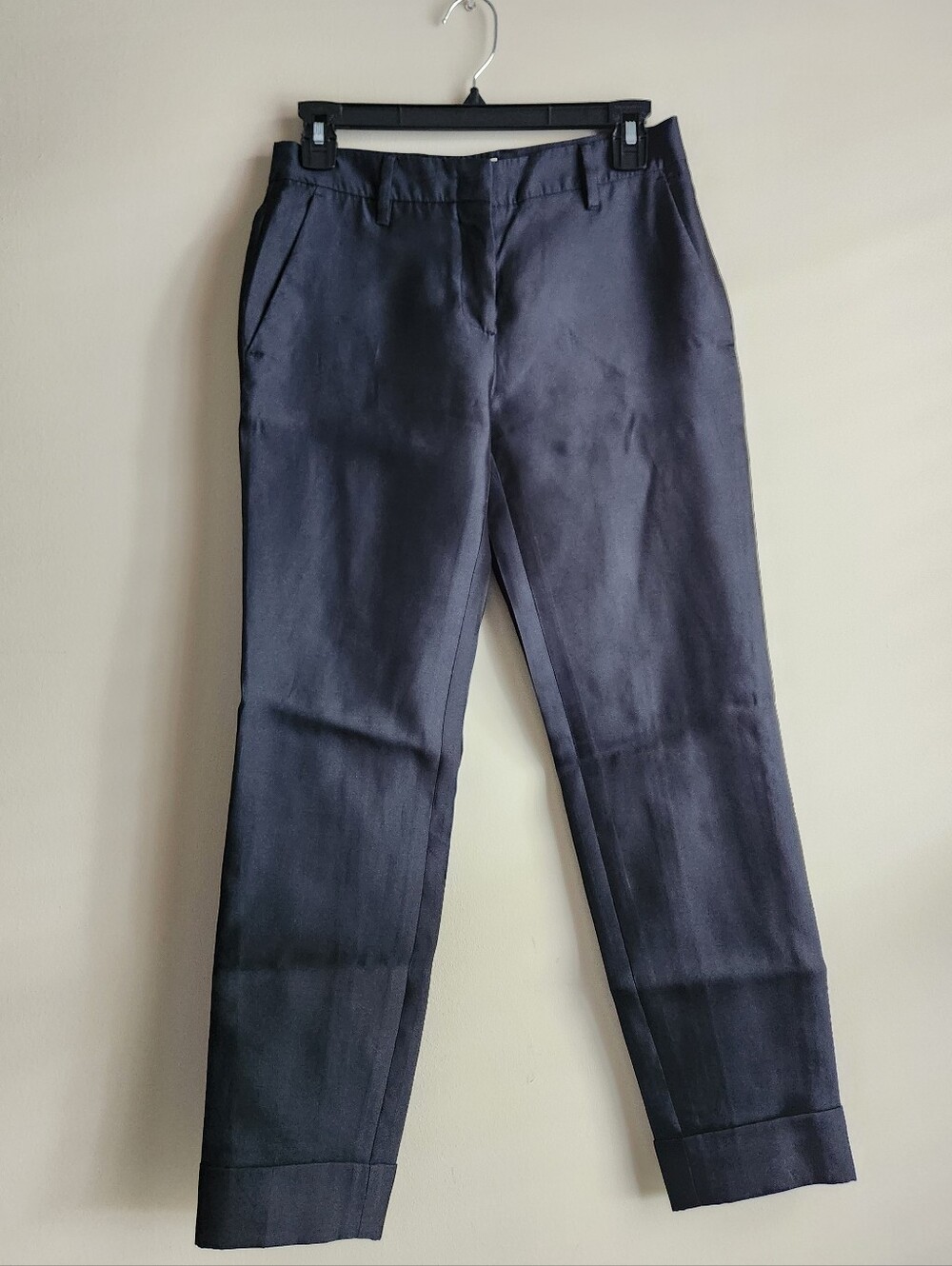 Burberry Trouser Silk Blend Cuffed Hem Size 2